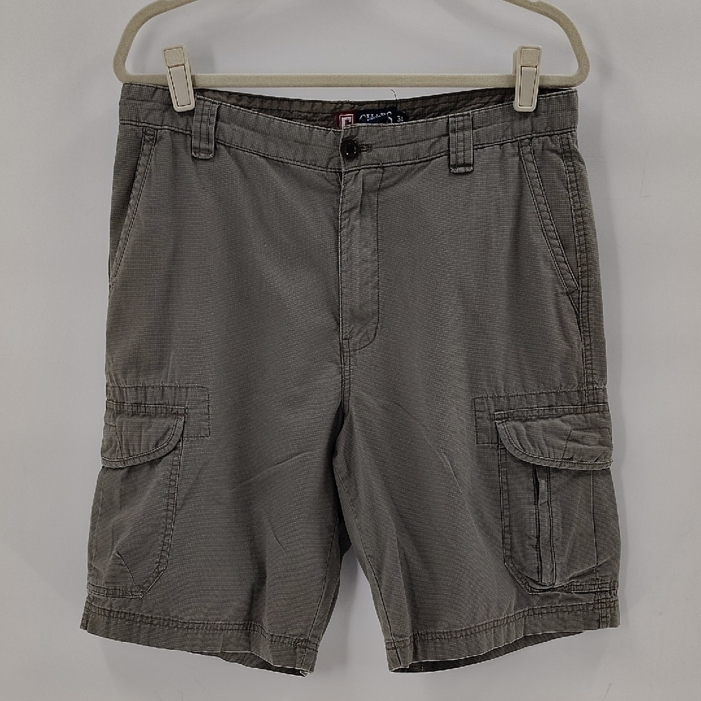 CHAPS Mens Cargo Shorts Size 34 Grayish Green 100% Cotton